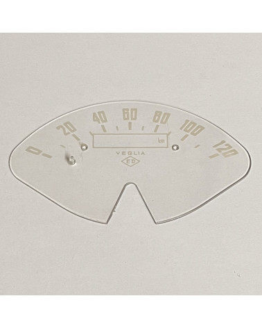 Façade VEGLIA ED de compteur VESPA ACMA plastique imprimé 120 km/h