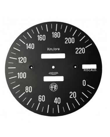 Alfa Roméo Spider/Duetto/Veloce Façade de compteur 220 km/h avec RISCALD.
