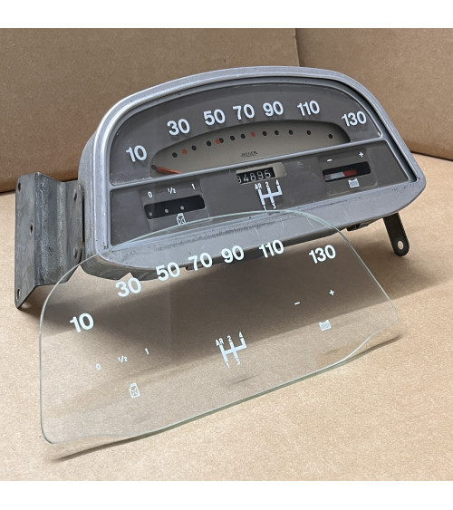 Verre de compteur Jaeger de 2CV en 130 km/h fond marron