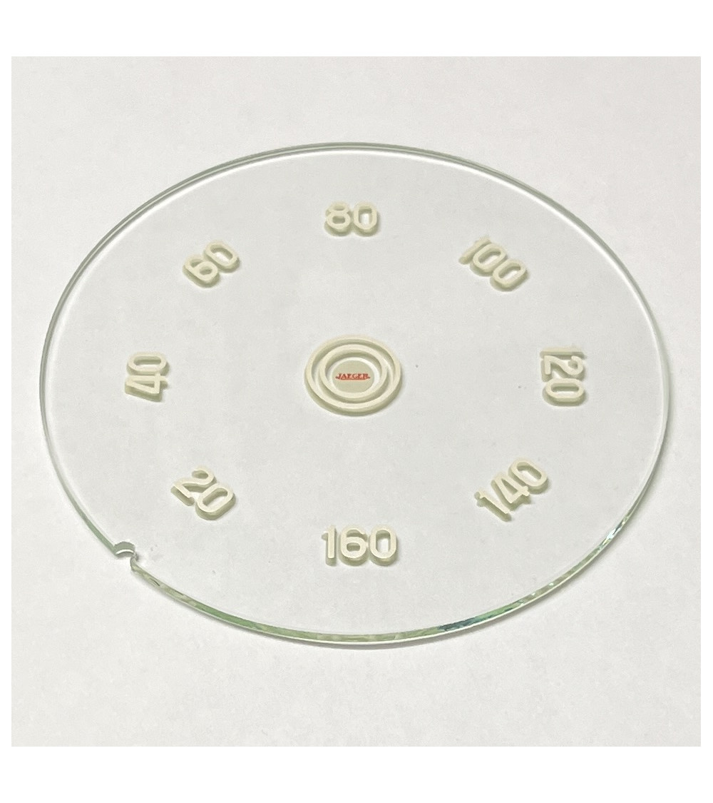 Verre sérigraphié JAEGER de manomètre FORD VEDETTE et PANHARD Junior indexation sur le 20