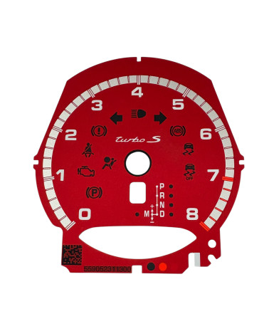 Façade rouge compte-tours Porsche 991 8000 tours
