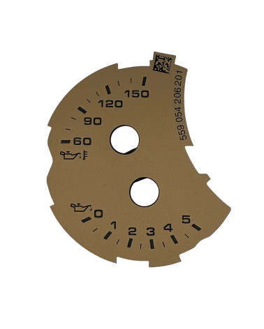 Porsche 982 Fond beige de manomètres de température et de pression d'huile