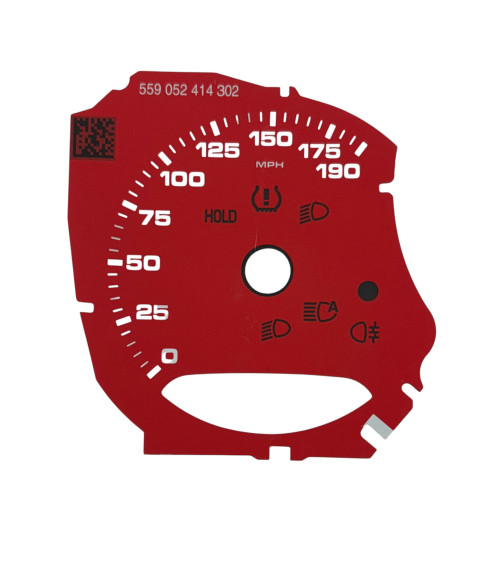 Fonds de compteur Porsche CAYMAN rouge 190 MPH