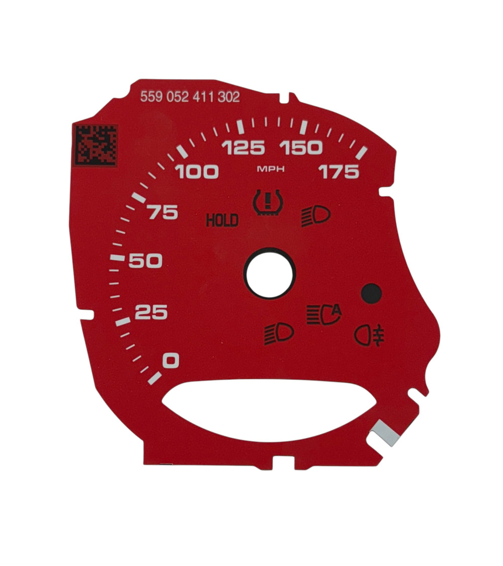 Façade de compteur Porsche 981 rouge 175 MPH