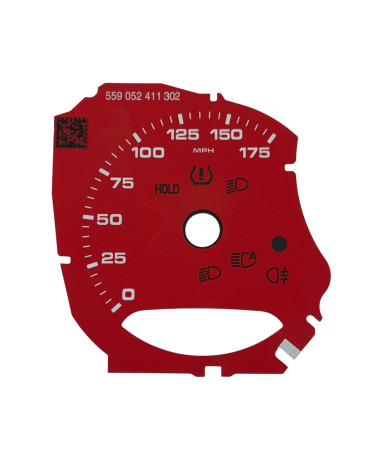 Façade de compteur Porsche 981 rouge 175 MPH