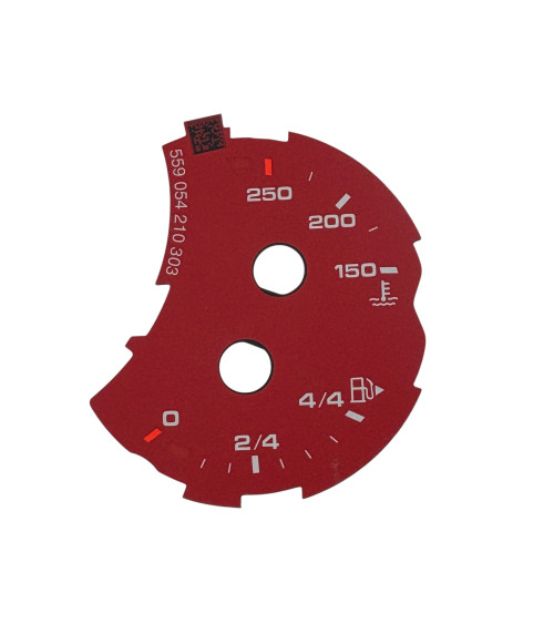 Macan fond rouge de manomètres essence et température d'eau version anglaise