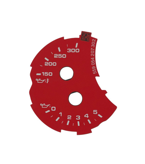 Macan fond rouge de manomètres température  et pression d'huile version anglaise