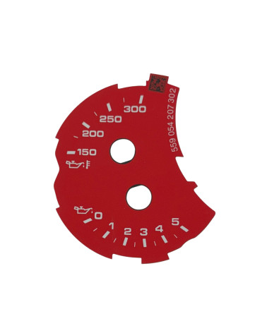 Macan fond rouge de manomètres température  et pression d'huile version anglaise