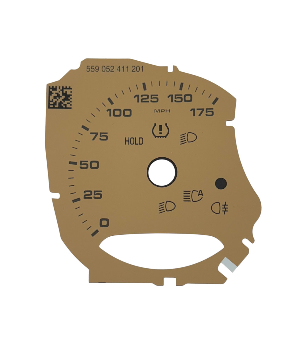 Façade de compteur Porsche 981 beige 175 MPH