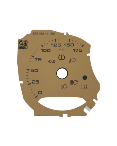 Façade de compteur Porsche 981 beige 175 MPH