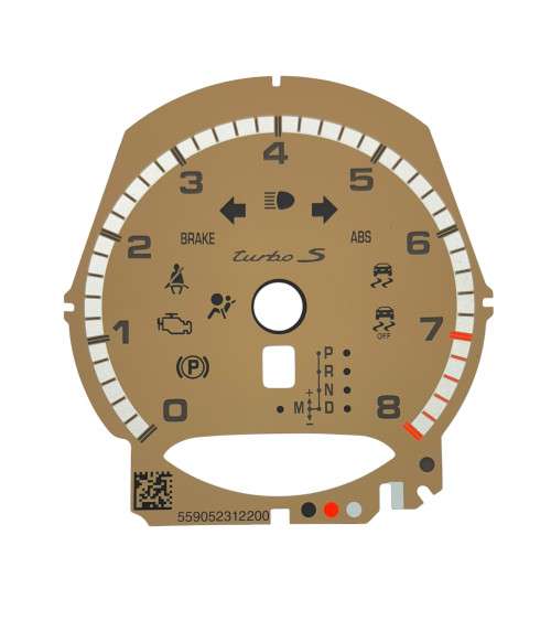 Façade compte-tours Porsche 991 8000 tours turbo s tiptronic version MPH couleur beige