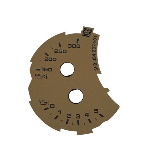 Macan fond beige de manomètres température  et pression d'huile version anglaise