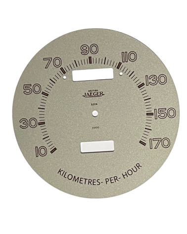 MG TC : façade, cadran de compteur en km/h